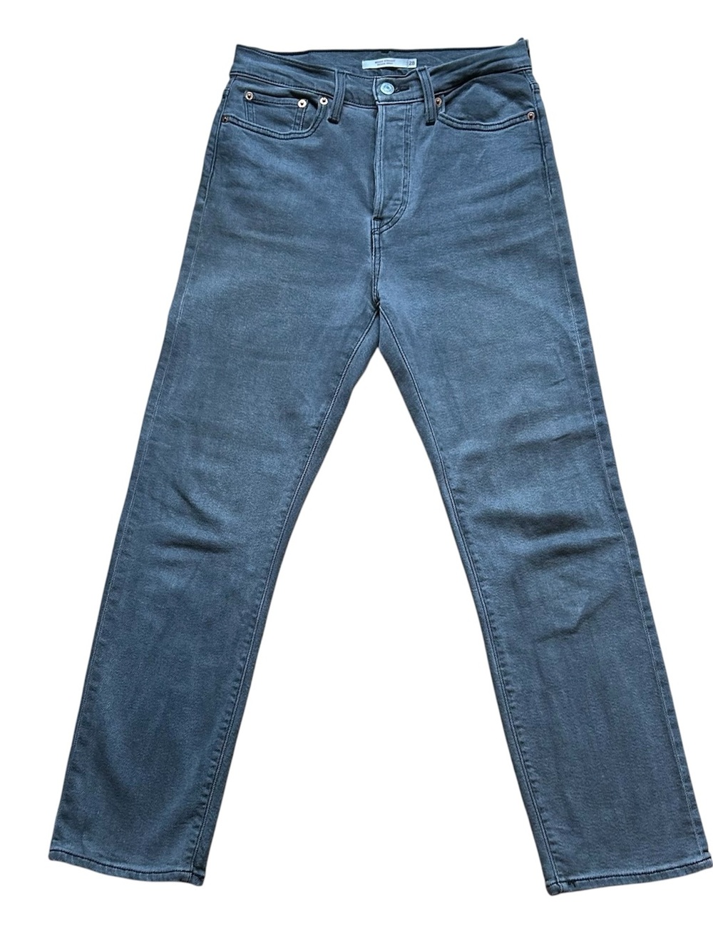Levi’s Wedgie Straight Jeans High Rise 90s Cropped Grey Women’s 28 - Picture 2 of 8